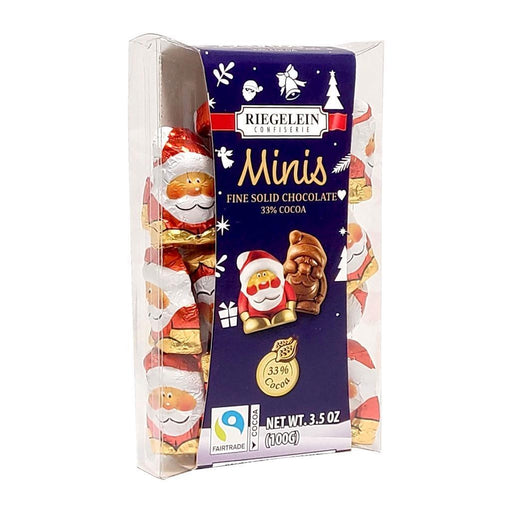 Gingerbread World European Christmas Market - Riegelein Solid Milk Chocolate Mini Santas in hardshell RIE293