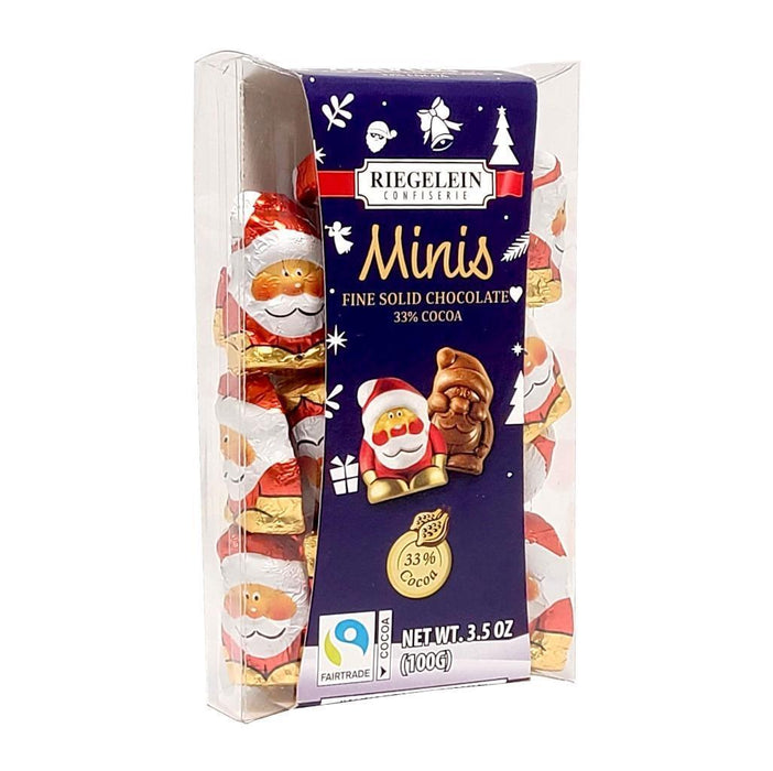 Gingerbread World European Christmas Market - Riegelein Solid Milk Chocolate Mini Santas in hardshell RIE293
