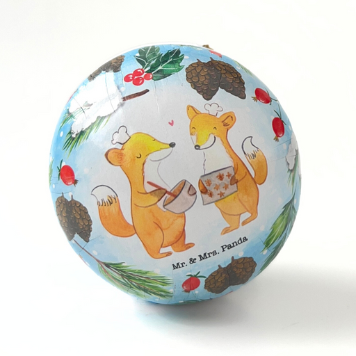 Gingerbread World European Christmas Market - Sellmer Paper Mache Fillable Christmas Balls - Panda Family Set of 3