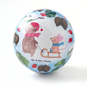 Fillable paper mâché Christmas bauble gift boxes with nostalgic children’s holiday scenes, handmade in Germany