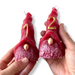 Gingerbread World European Christmas Market - Set of Four Gnome Shaped Candles for the Four Sundays of Advent