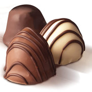 The Belgian Chocolate Assorted Pralines Gift Box featuring 16 assorted Belgian milk, dark, and white chocolate pralines in an elegant 400 g gift box.