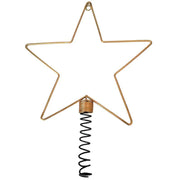 Handmade tin Christmas tree topper star with ornament holder designed to display a favourite hanging ornament.