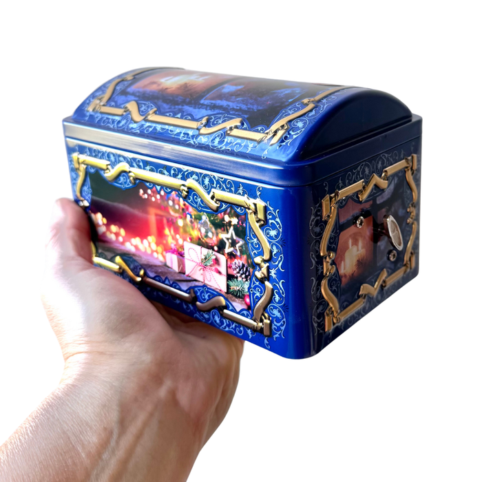 Gingerbread World European Christmas Market - Wicklein Lebkuchen Kling Glöckchen Tin Musical Chest with Elisen Cookies 7885