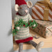 Gingerbread World European Christmas Market En Gry and Sif Scandinavia Felted Wool Ornament Big Grey Mouse with Garland 80624