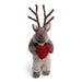 Gingerbread World European Christmas Market En Gry and Sif Scandinavia Felted Wool Ornament Grey Deer Figure with Heart 25122