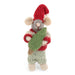 Gingerbread World European Christmas Market En Gry and Sif Scandinavia Felted Wool Ornament Grey Mouse with Christmas Tree 20724