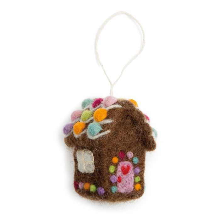 Gingerbread World European Christmas Market En Gry and Sif Scandinavia Felted Wool Ornament Mini Gingerbread House 8485119