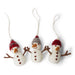 Gingerbread World European Christmas Market En Gry and Sif Scandinavia Felted Wool Ornaments Snowmen with Hats Set of 3 14423