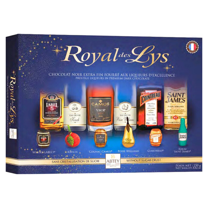 Gingerbread World European Christmas Market – Abtey Royal des Lys Liqueur filled Dark Chocolate Gift Box