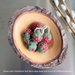 Gingerbread World European Easter Market - Felted wool Hanging Ornament - Strawberries shown in Waldfabrik Wooden Bowl