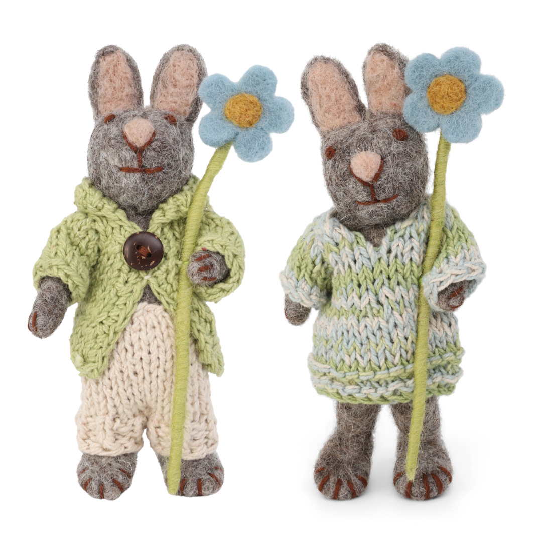 Danish Design. Gry & Sif Felted Wool Springtime Bunny Ornaments ...
