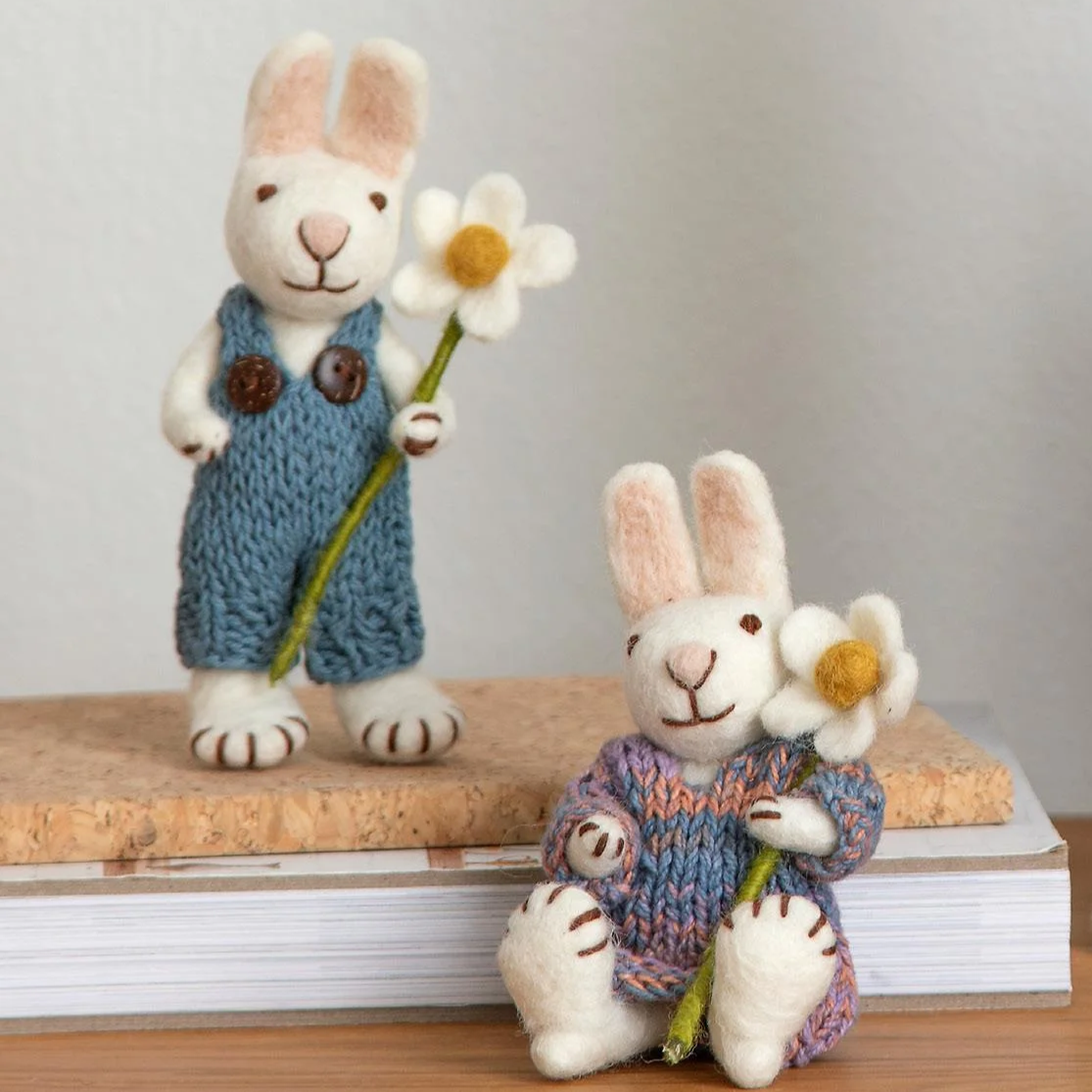 Danish Design. Gry & Sif Felted Wool Springtime Bunny Ornaments ...