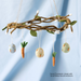 Gingerbread World European Easter Market Gry and Sif Felted Wool Carrot Ornaments with 
Small Willow Wreath
