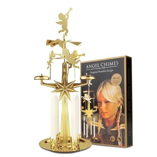 Gingerbread World European Market - Angel Chimes from Sweden - Brass - Angel Topper