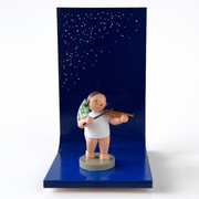 Gingerbread World European Market - Angel Display in Midnight Blue for One Figure shown with Wendt und Kuehn Eleven Dot Angel