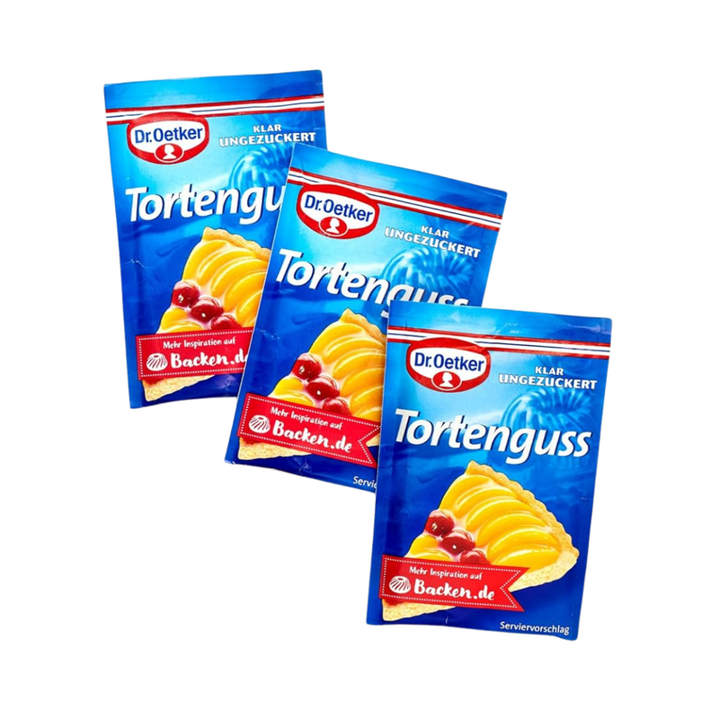 Dr. Oetker Clear Cake Glaze Tortenguss Klar sachets for German fruit tarts and European baking - Gingerbread World Christmas Market