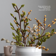Gingerbread World European Market - En Gry and Sif Felted Wool Branch with Green Leaves