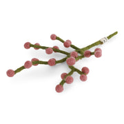 Gingerbread World European Market - En Gry and Sif Felted Wool Forever Flowers – Mini Branch with Rouge Berries 15334