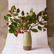 Gingerbread World European Market - En Gry and Sif Forever Flowers in Felted Wool - Branch with Dusty Red Apples 10035