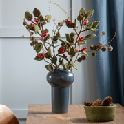 Gingerbread World European Market - Gry and Sif Felted Wool Berry Branch - Red Berries on Holly Branch 10523