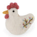 Gingerbread World European Market - Gry and Sif Felted Wool Ornaments - Rooster White 10715