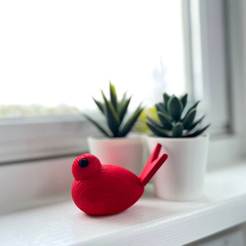 Gingerbread World European Market - Larssons Tra Handcrafted Wood Folk Art from Sweden - Sitting Bird ornament