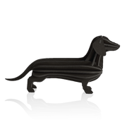 Gingerbread World European Market - Lovi Finland 3D Wooden Puzzle Figure - Dachshund 12 cm Black