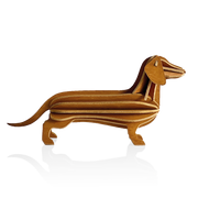 Gingerbread World European Market - Lovi Finland 3D Wooden Puzzle Figure - Dachshund 12 cm Cinnamon
