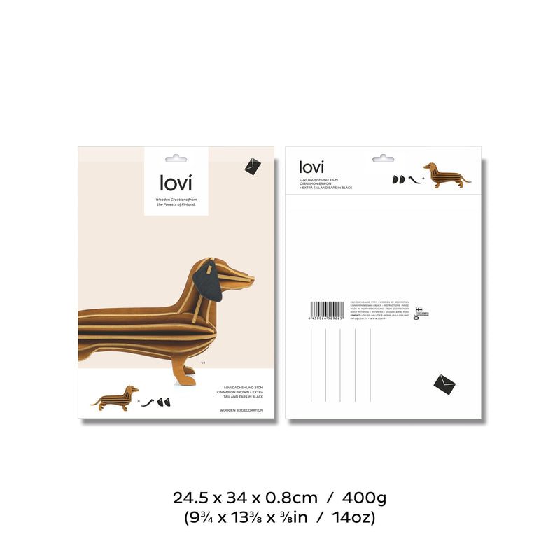 Gingerbread World European Market - Lovi Finland 3D Wooden Puzzle Figure - Dachshund 31 cm