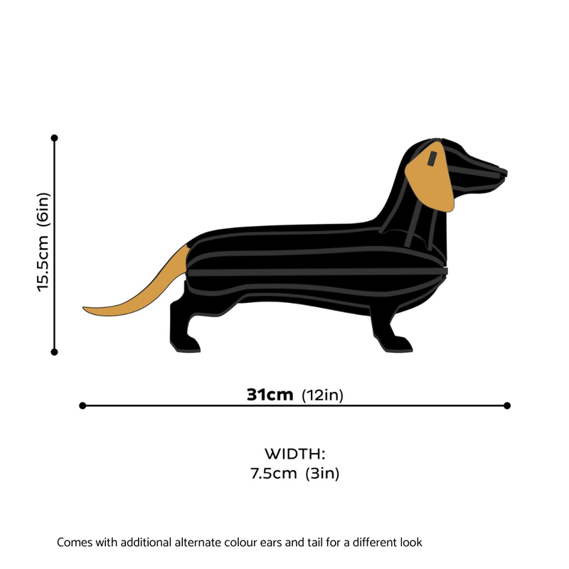 Gingerbread World European Market - Lovi Finland 3D Wooden Puzzle Figure - Dachshund 31 cm