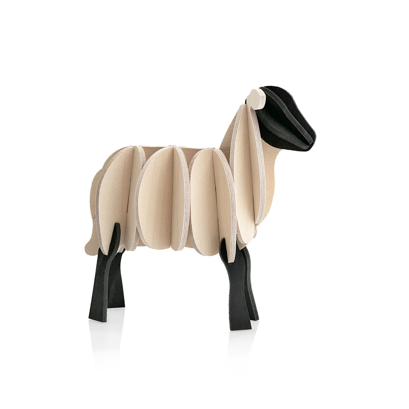 Gingerbread World European Market - Lovi Finland 3D Wooden Puzzle Figure - Lamb 7cm - natural mix - product