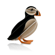 Gingerbread World European Market - Lovi Finland 3D Wooden Puzzle Figure - Puffin 10 cm black