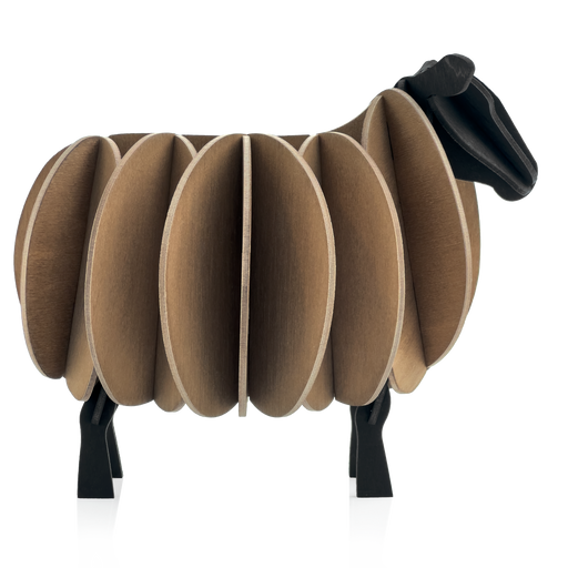 Gingerbread World European Market - Lovi Finland 3D Wooden Puzzle Figure - Sheep 11 cm Brown Mix