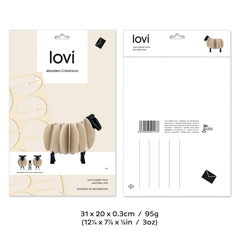 Gingerbread World European Market - Lovi Finland 3D Wooden Puzzle Figure - Sheep 11