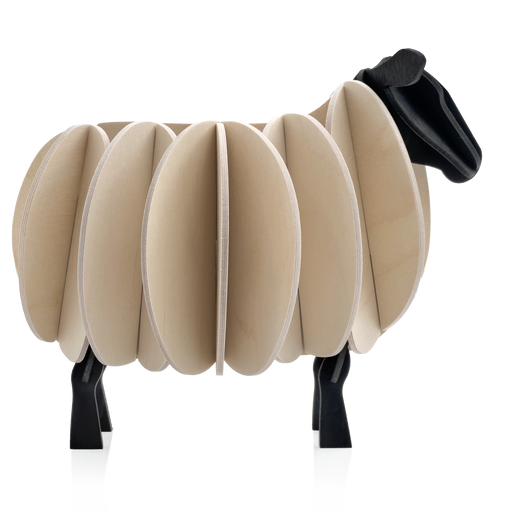 Gingerbread World European Market - Lovi Finland 3D Wooden Puzzle Figure - Sheep 11 cm Natural Mix 