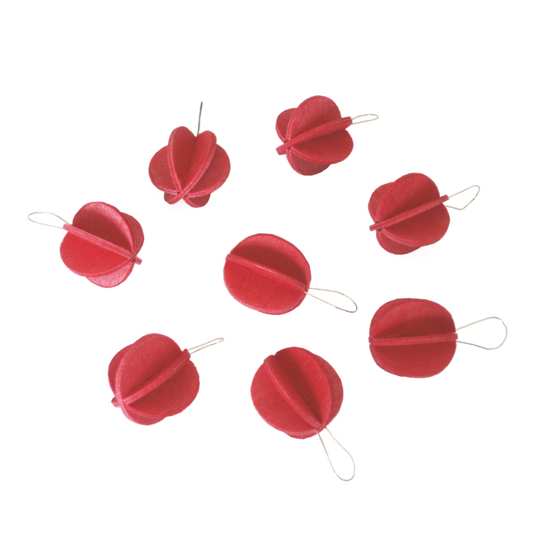 Gingerbread World European Market - Lovi Finland Hanging Christmas Mini Bauble Ornaments Set of 8