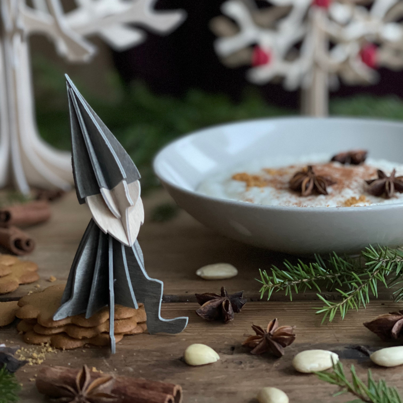 Gingerbread World European Market - Lovi Finland Wooden 3D Puzzle Figures - Grey Elf
