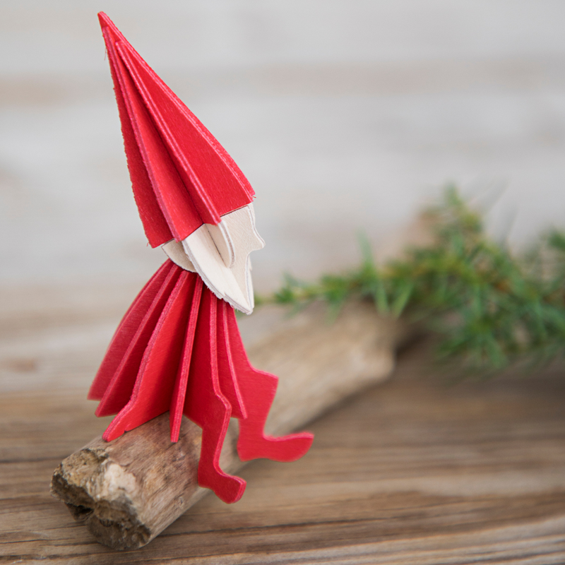 Gingerbread World European Market - Lovi Finland Wooden 3D Puzzle Figures - Red Elf