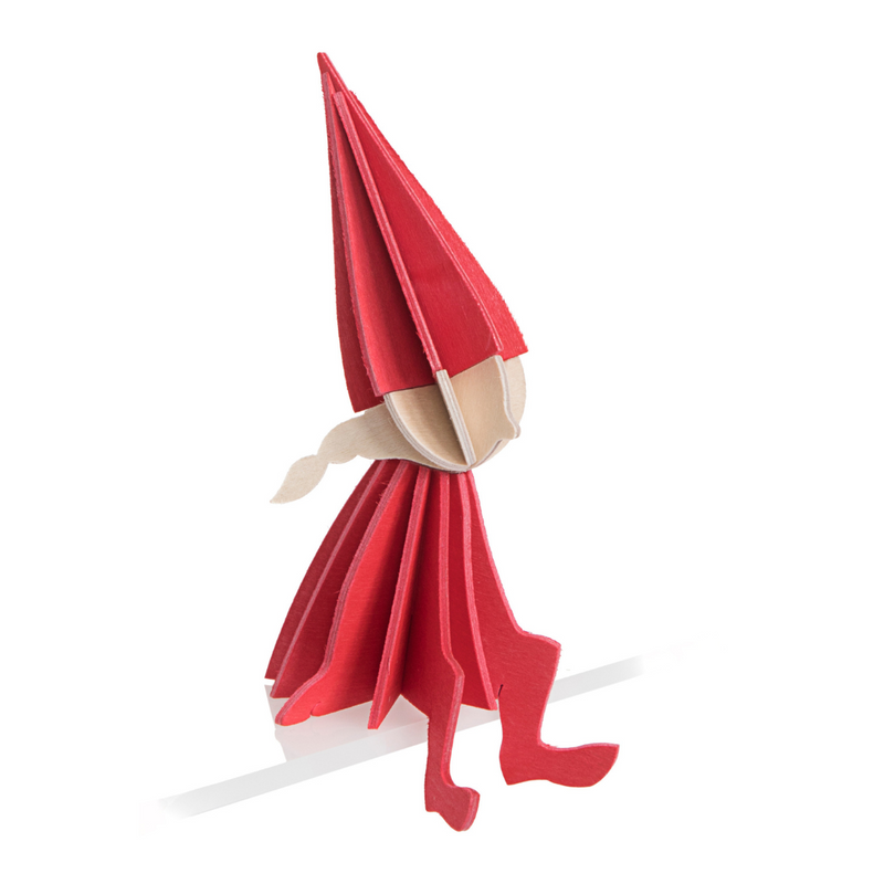 Gingerbread World European Market - Lovi Finland Wooden 3D Puzzle Figures - Red Elf Girl