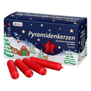 German Pyramidenkerzen pyramid candles pack of 50 in red, white and natural for wooden Christmas pyramids – Gingerbread World European Christmas