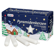 German Pyramidenkerzen pyramid candles pack of 50 in red, white and natural for wooden Christmas pyramids – Gingerbread World European Christmas