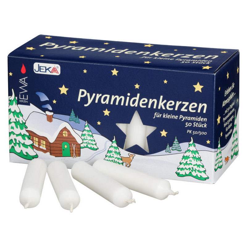 German Pyramidenkerzen pyramid candles pack of 50 in red, white and natural for wooden Christmas pyramids – Gingerbread World European Christmas