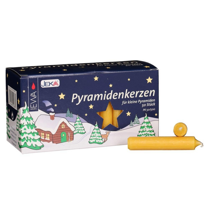 German Pyramidenkerzen pyramid candles pack of 50 in red, white and natural for wooden Christmas pyramids – Gingerbread World European Christmas