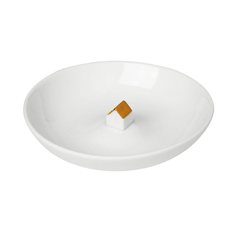 Gingerbread World European Market - Räder Design Porcelain Stories Trinket Dish, Gold House 10755