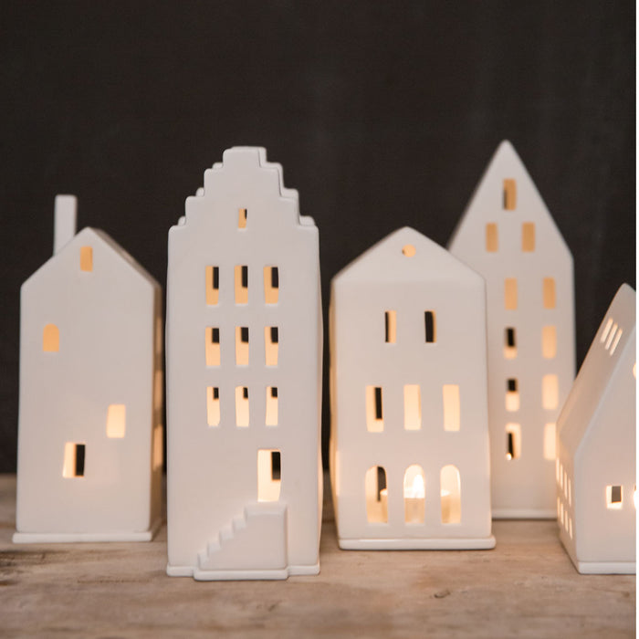 Gingerbread World European Market - Rader Design Stories Porcelain Tealight House 12957