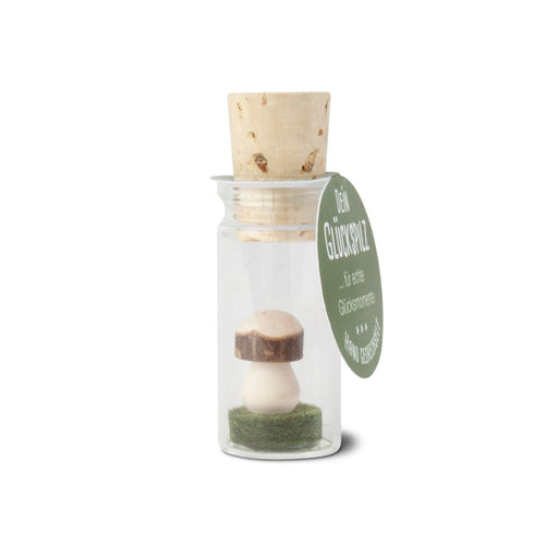 Gingerbread World European Market - Waldfabrik Wood Folk Art - Lucky Mushroom in Bottle 1301