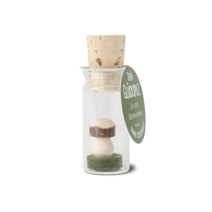 Gingerbread World European Market - Waldfabrik Wood Folk Art - Lucky Mushroom in Bottle 1301