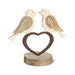 Gingerbread World European Market - Waldfabrik Wood Folk Art - Wooden Decoration Pair of Birds Sitting on a Heart 4750