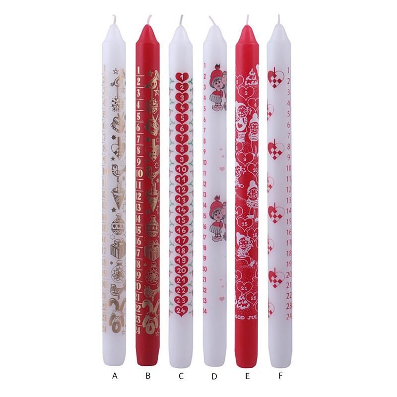 Gingerbread World European Market – Danish Taper Candle Advent Countdown Scandinavian Motifs